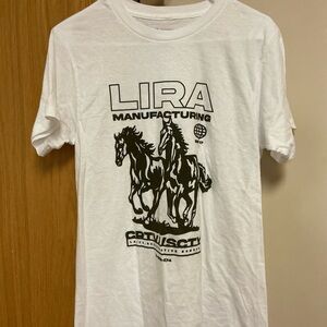Lira White Graphic Tee with Black Design